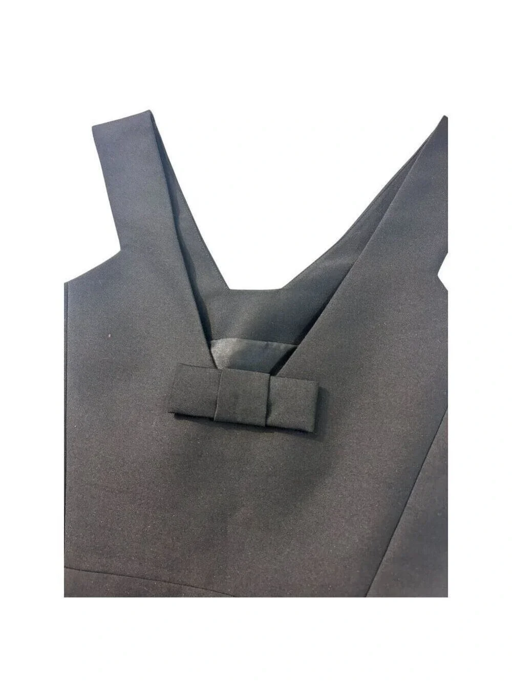 Kate Spade Top Black V-Neck Sleeveless Peplum Hem Back Bow Blouse 0